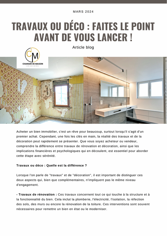 Travaux déco: Faites le point avant de vous lancer !